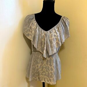 Rebecca Taylor silk animal print top